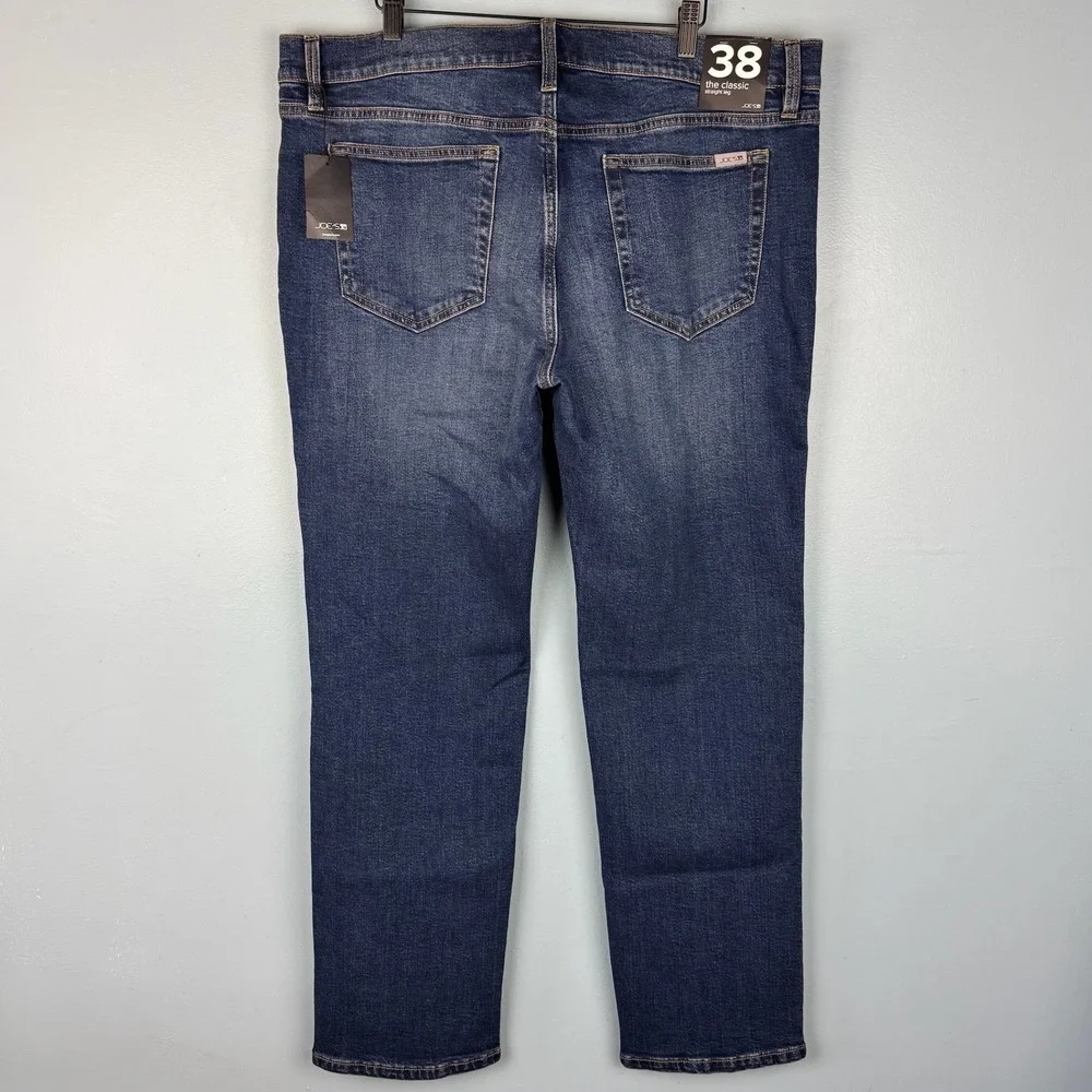 NEW Joe's Jeans The Classic Straight Leg Mens 38x32 Blue Dark Wash Stretch Denim